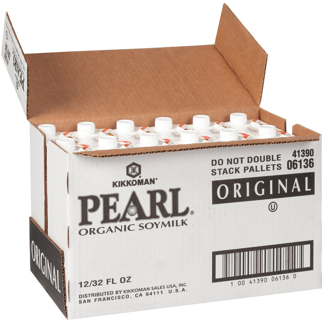 Kikkoman Pearl Organic Creamy Original Soy Milk-32 fl oz.-12/Case