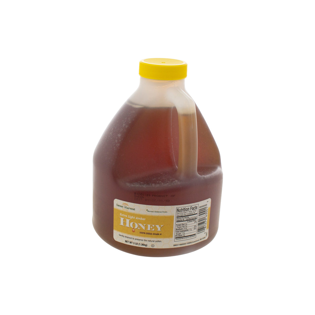 Natural American Foods Extra Light Amber Honey Bulk-3 lb.-6/Case