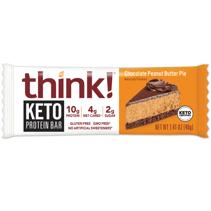 Thinkthin Keto Protein Chocolate Peanut Butter Pie-1.41 oz.-10/Box-12/Case