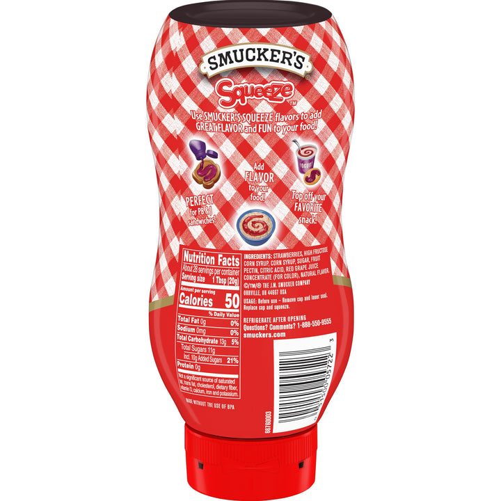 Smucker's Squeeze Strawberry Jam-20 oz.-12/Case