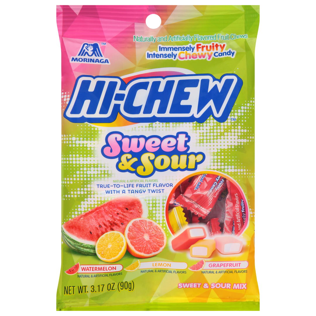 Hi-Chew Sweet And Sour Mix Candy Gummy Candy Peg Bag-3.17 oz.-6/Case