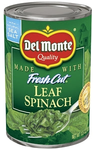 Del Monte Ez Open Fresh Cut Leaf Spinach-13.5 oz.-12/Case