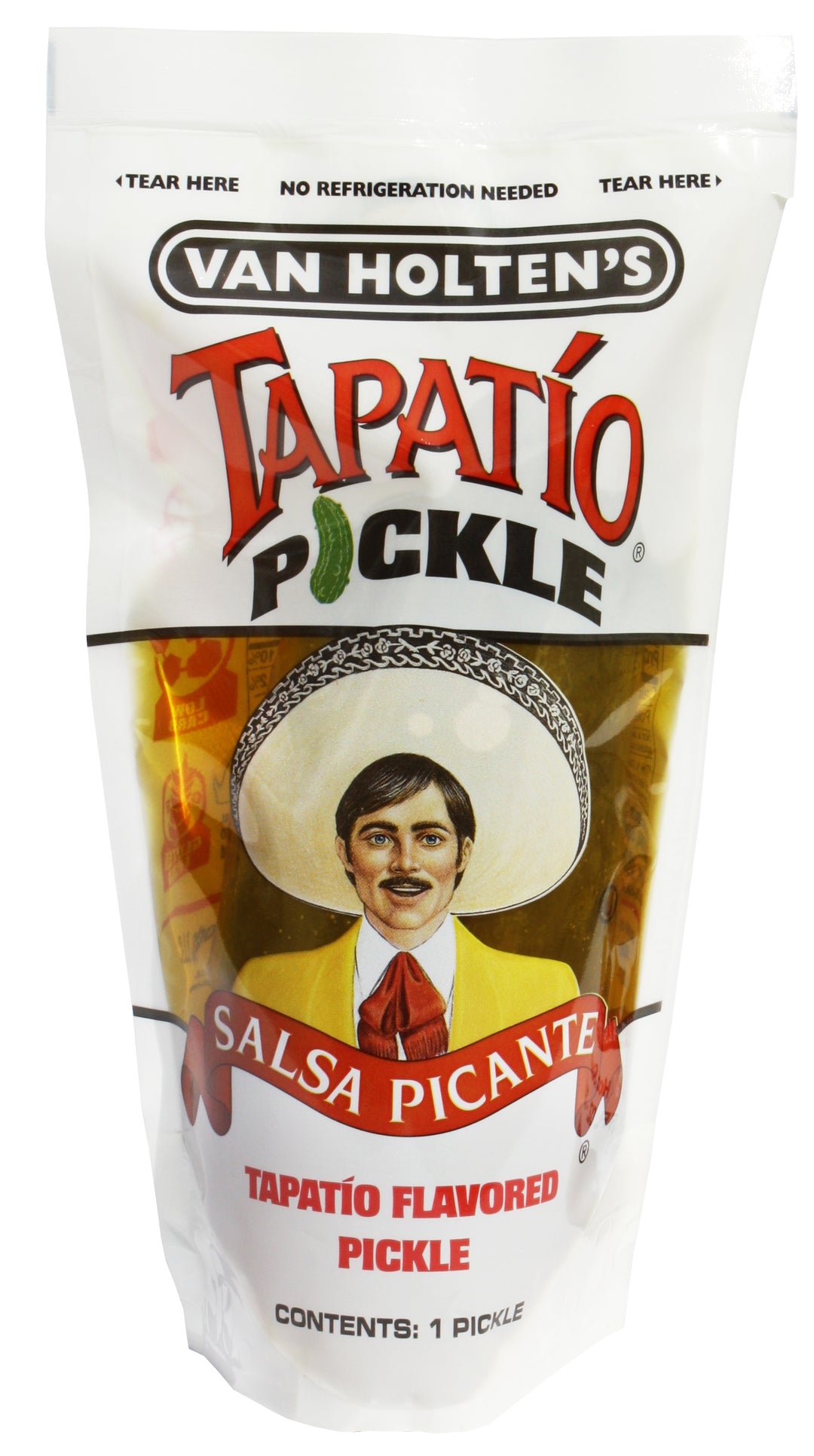 Van Holten's Jumbo Tapatio Pickle Whole Single Serve Pouch-1 Each-12/Case