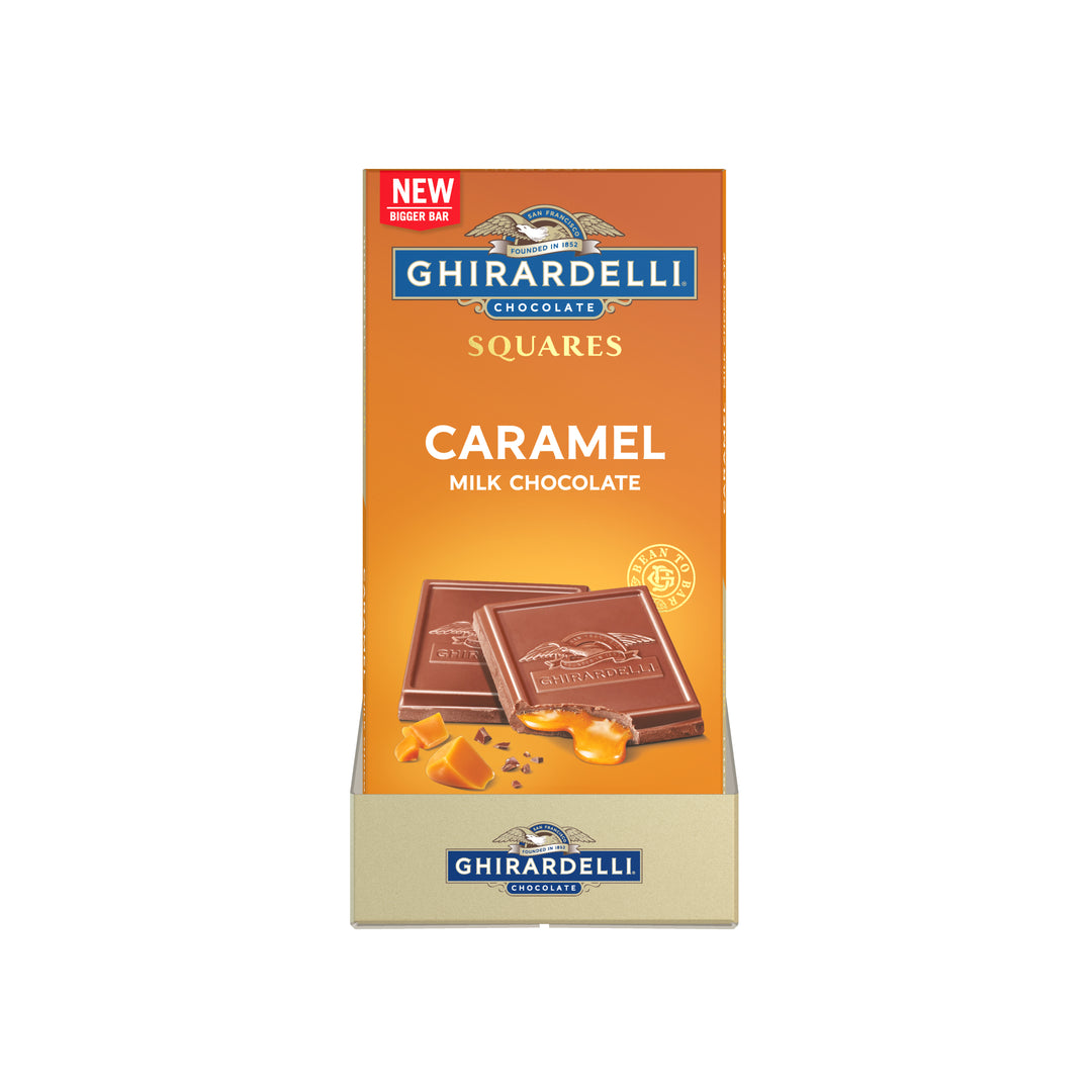 Ghirardelli Caramel Milk Chocolate Squares Bar-4.8 oz.-10/Case