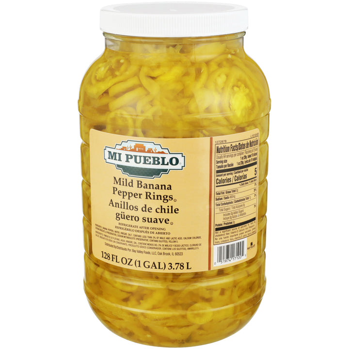 Mi Pueblo Banana Pepper Rings Mild-1 Gallon-4/Case