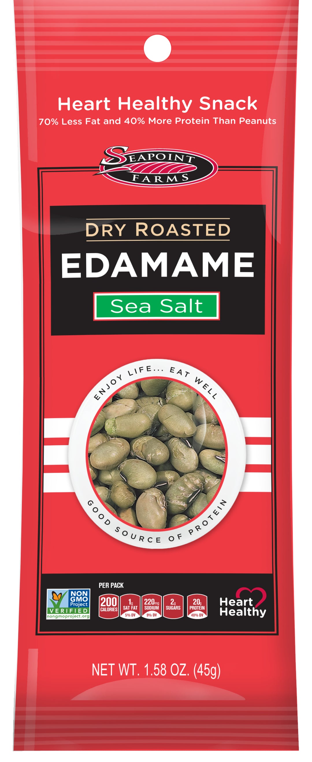 Seapoint Farms Edamame Dry Roasted Lightly Salted-1.58 oz.-12/Box-12/Case