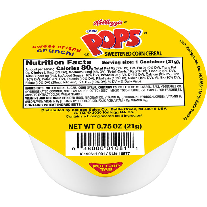 Kellogg Corn Pops Cereal-0.75 oz.-96/Case