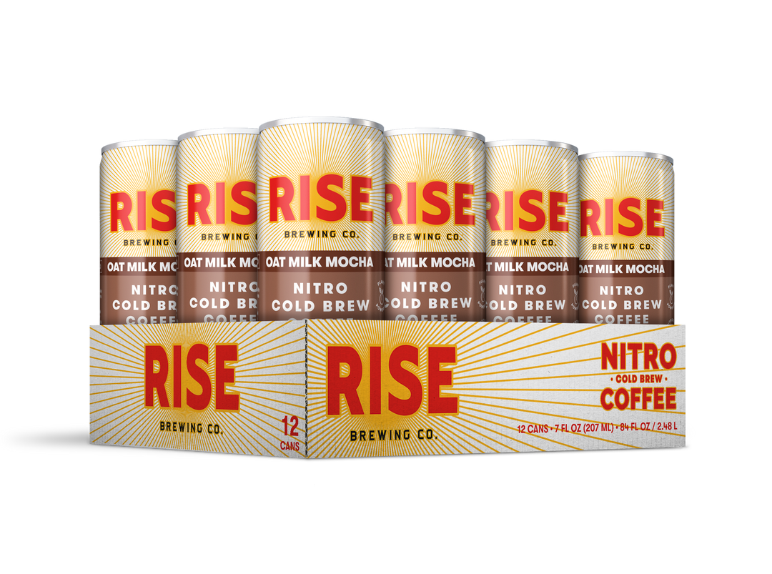Rise Brewing Co. Mocha Nitro Cold Brew Latte-7 fl oz.s-12/Case
