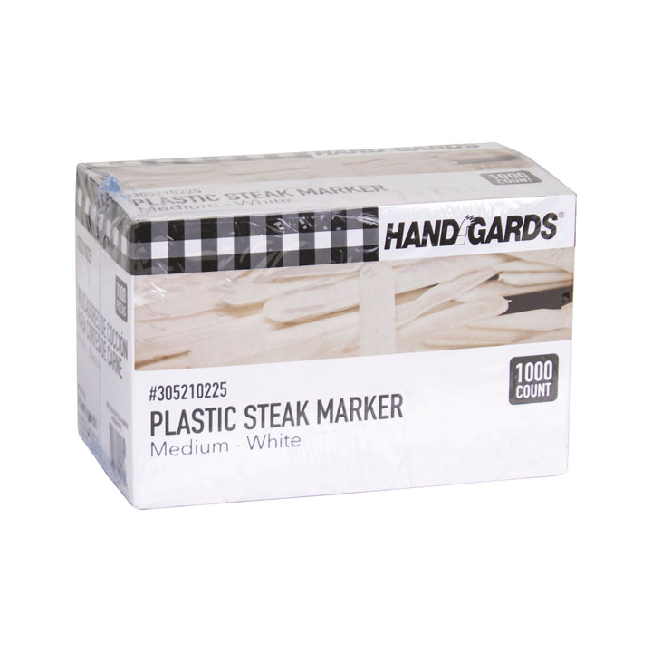 Handgards White Medium Plastic Steak Marker-1000 Each-1000/Box-2/Case