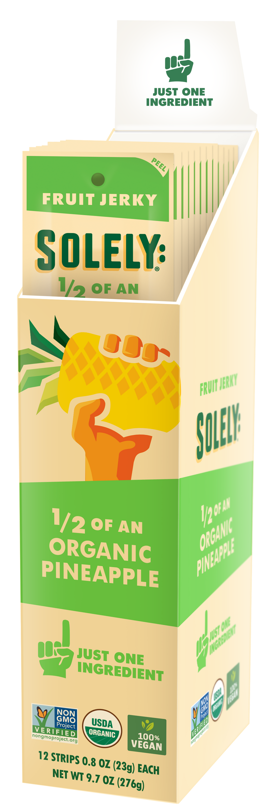 Solely Fruit Jerky Pineapple-0.8 oz.-12/Box-6/Case