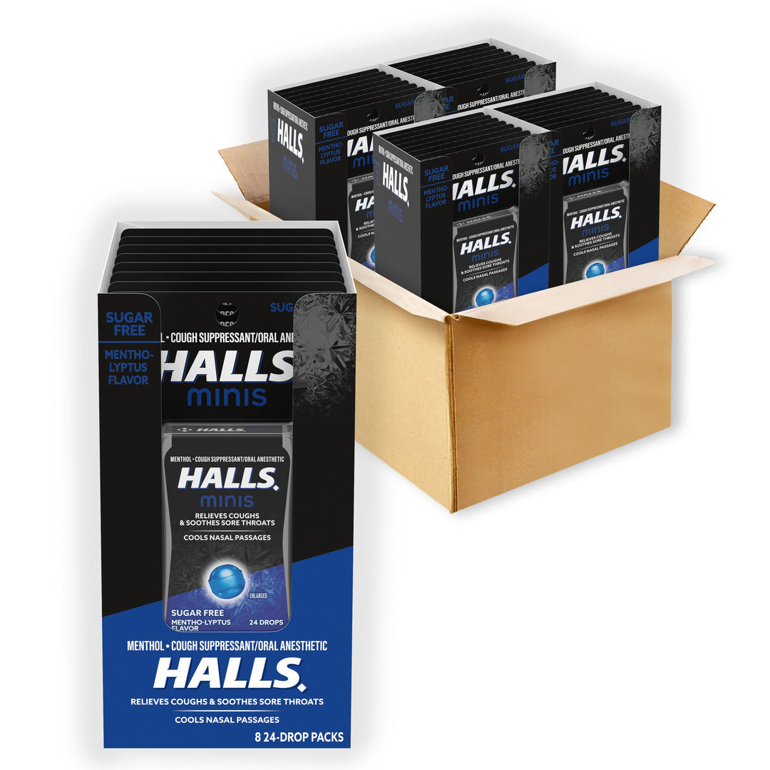 Halls Minis Menthol-24 Count-8/Box-4/Case