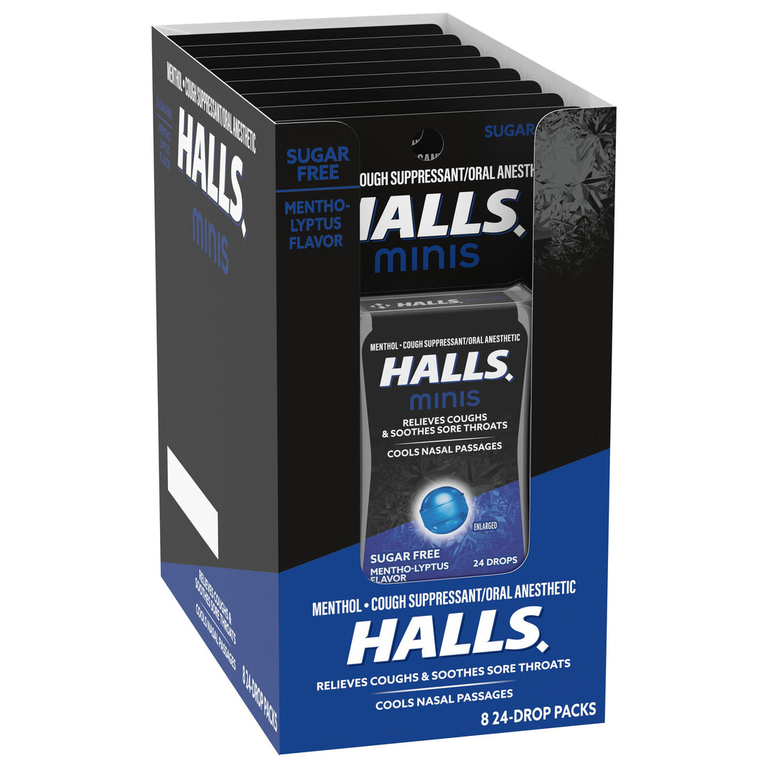 Halls Minis Menthol-24 Count-8/Box-4/Case