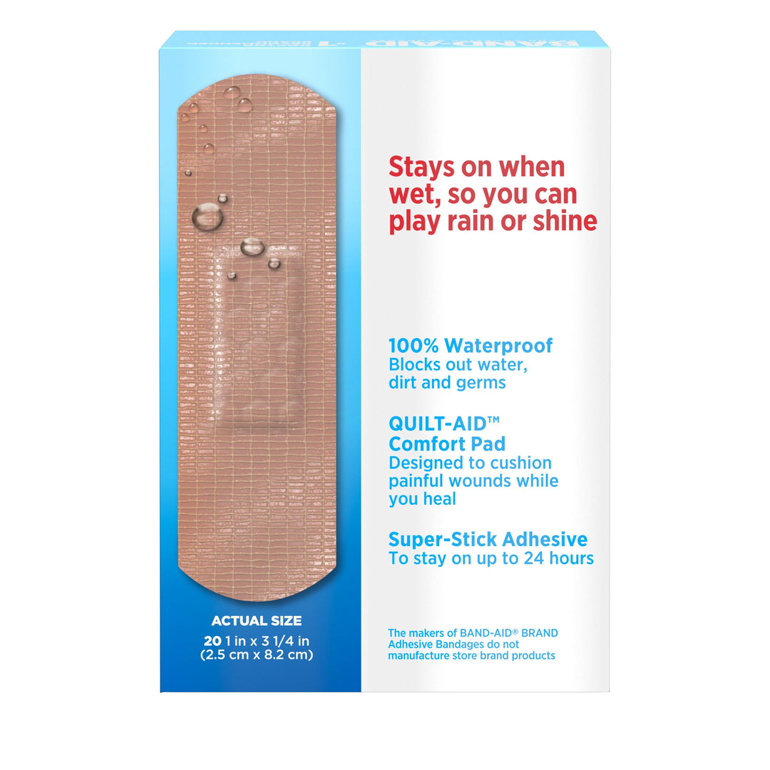 Band Aid Water Block Tough Strip Bandage Bandages Box-20 Count-5/Box-4/Case