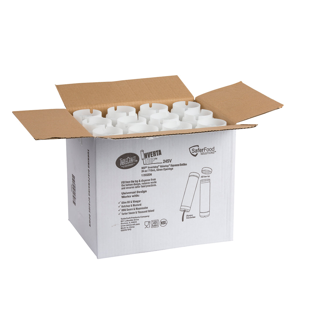 Tablecraft 24 oz. Invertatop Valvetop Squeeze Dispenser-12 Each-1/Case