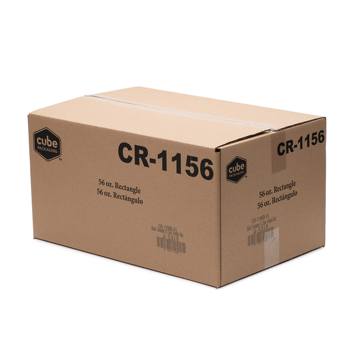 Cubeware 56 oz. Rectangular Black & Clear Vented Lid-100 Set-1/Case