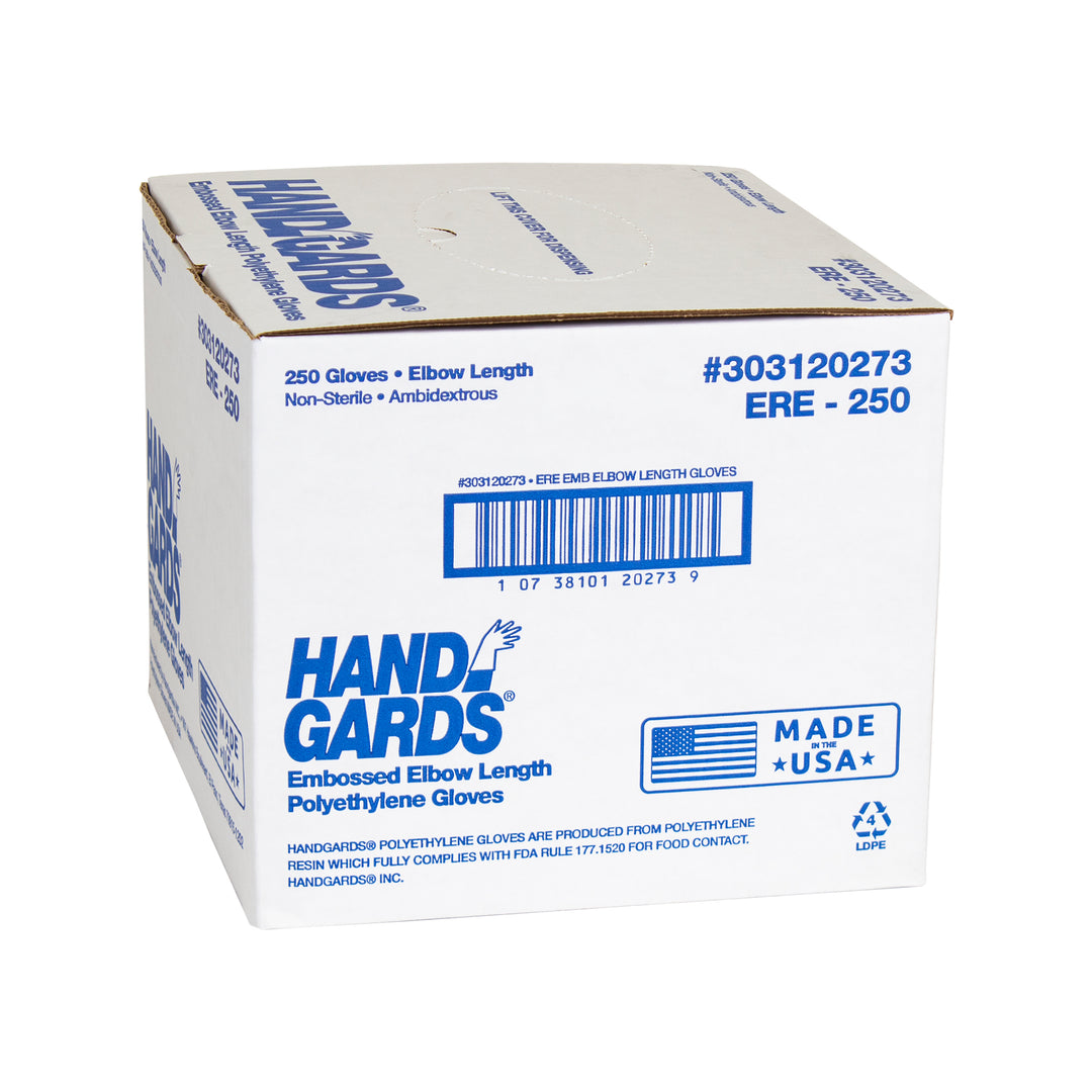 Handgards Embossed Elbow Length Polyethylene Glove-250 Each-250/Box-1/Case