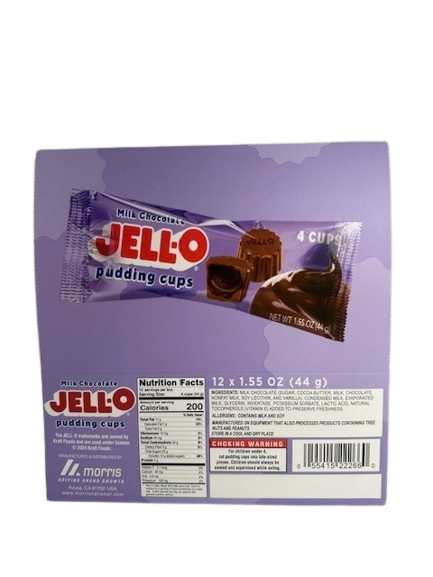 Jell-O Pudding Cups-12 Count-8/Case