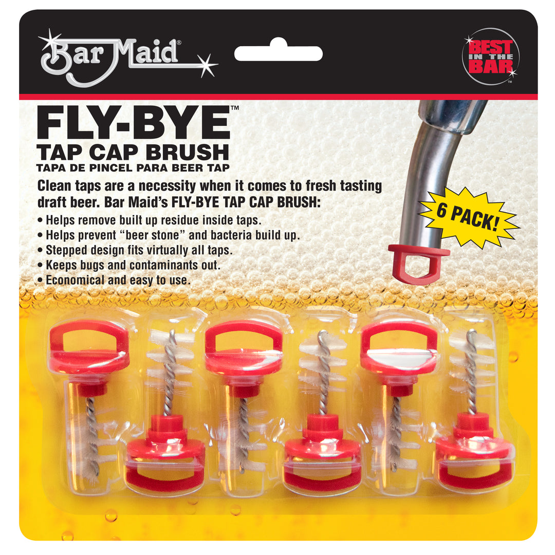 Bar Maid Fly-Bye Tap Cap Brush-6 Count-1/Case