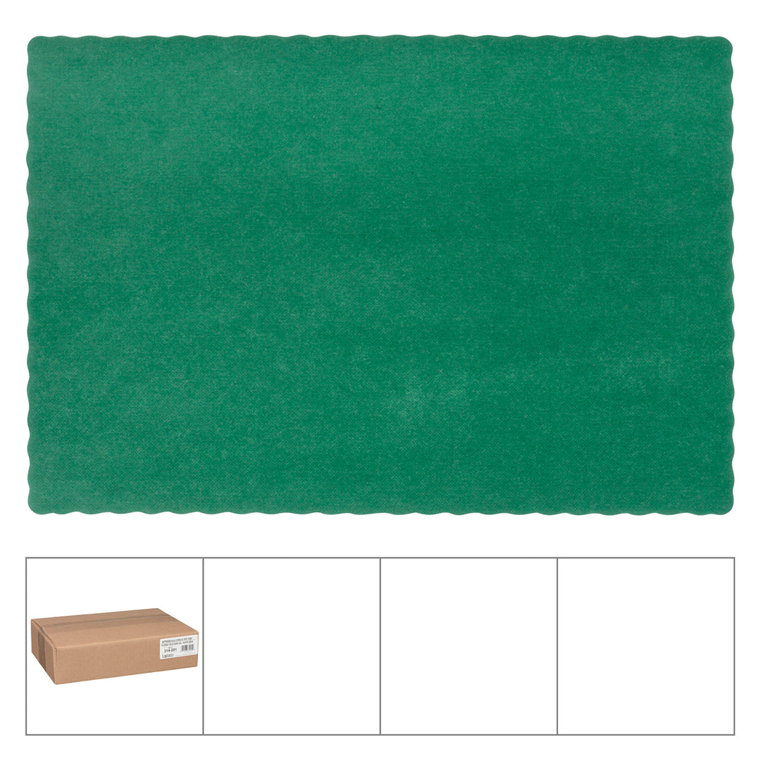 Lapaco Econo-Scalloped-Solid Colored-Hunter Green Placemat-1000 Each-1/Case
