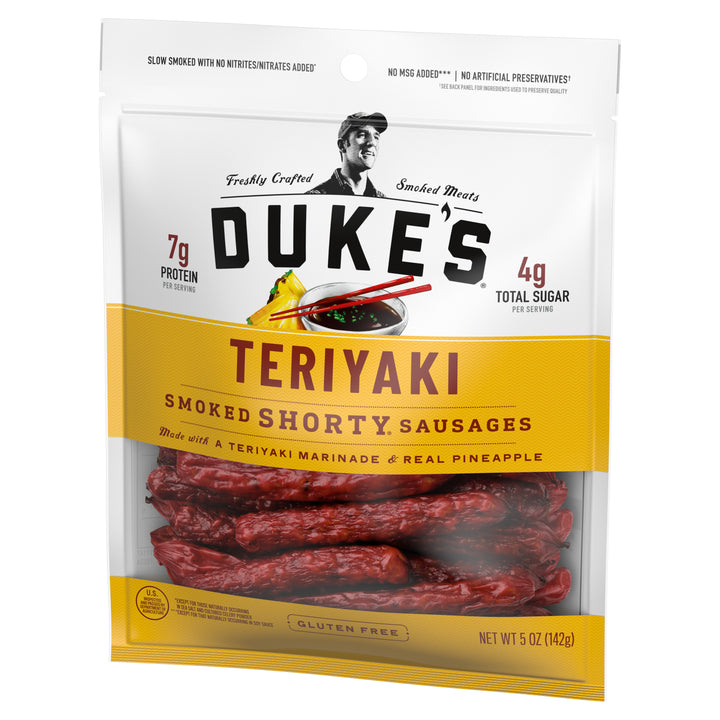 Duke's Shorty Smoked Sausage Teriyaki-5 oz.-8/Case