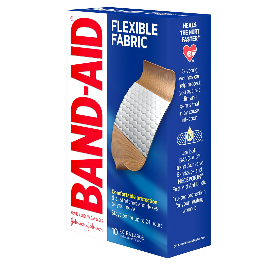 Band Aid Flexible Fabric Xl Pack Bandages Box-10 Count-3/Box-8/Case