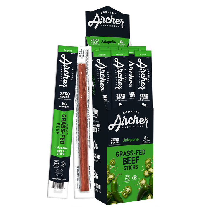 Country Archer Jerky Co Jalapeno Beef Sticks-1 oz.-18/Box-6/Case