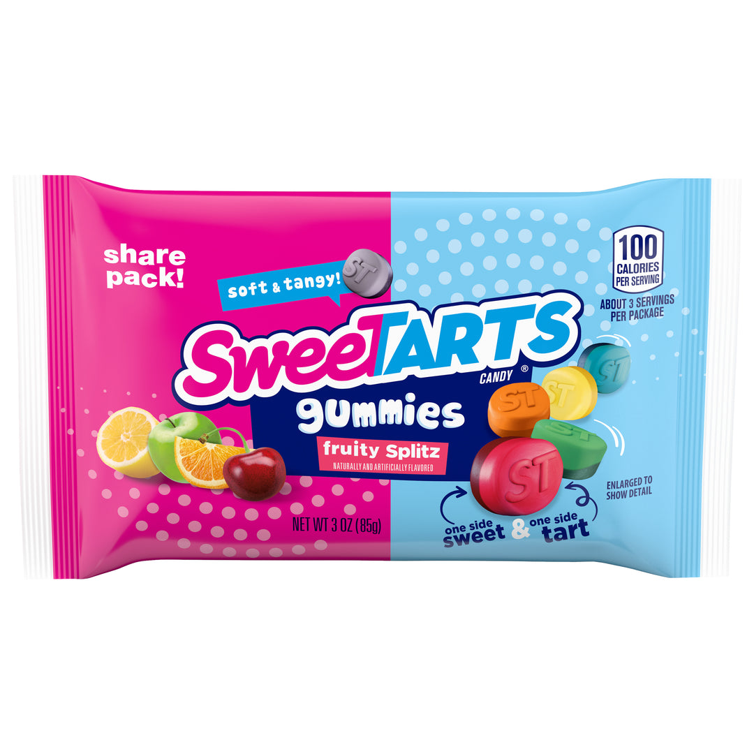 Sweetarts Fruity Splitz Gummy Candy Pouch-3 oz.-12/Box-4/Case