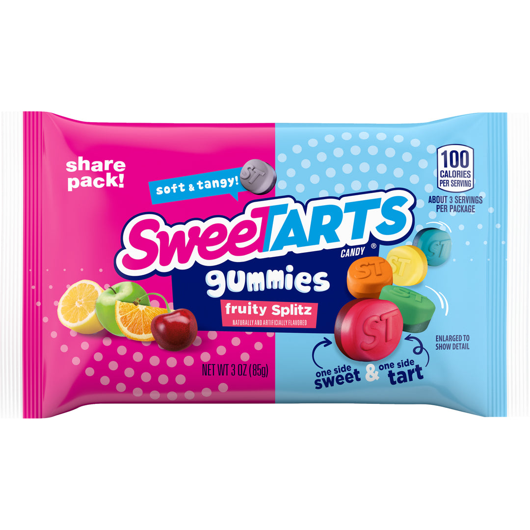 Sweetarts Fruity Splitz Gummy Candy Pouch-3 oz.-12/Box-4/Case