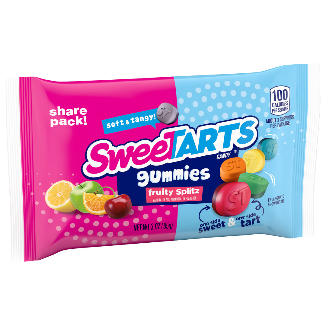Sweetarts Fruity Splitz Gummy Candy Pouch-3 oz.-12/Box-4/Case