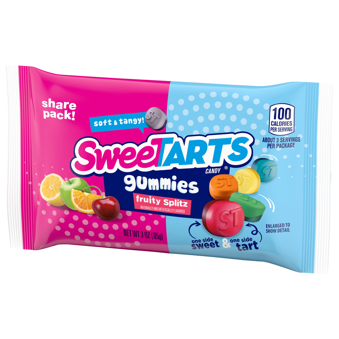 Sweetarts Fruity Splitz Gummy Candy Pouch-3 oz.-12/Box-4/Case
