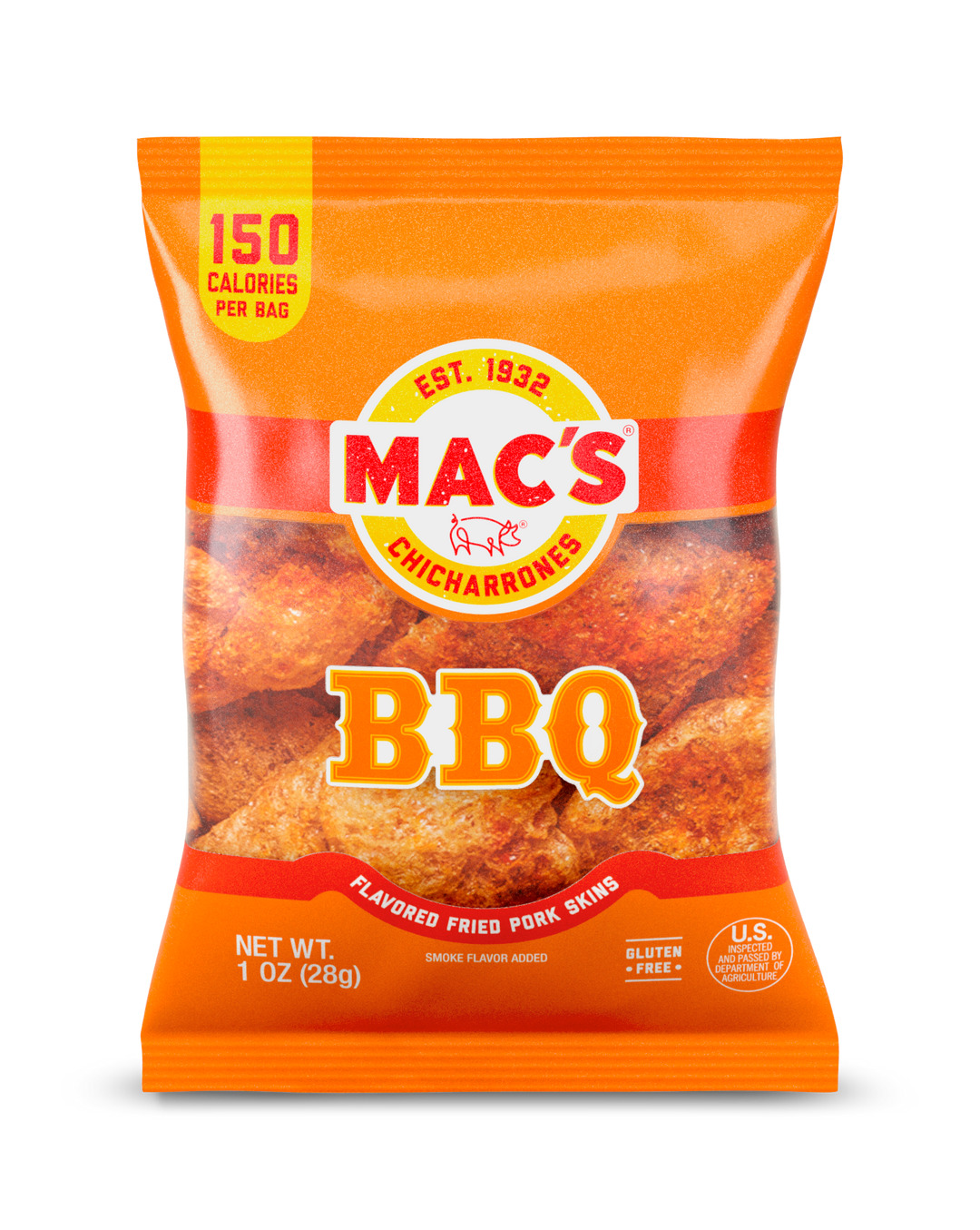 Mac's Bbq Pork Skins-1 oz.-48/Case