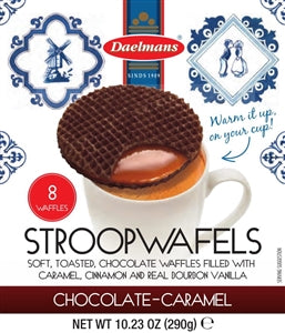Daelmans Jumbo Chocolate Stroopwafel Box-10.23 oz.-8/Case