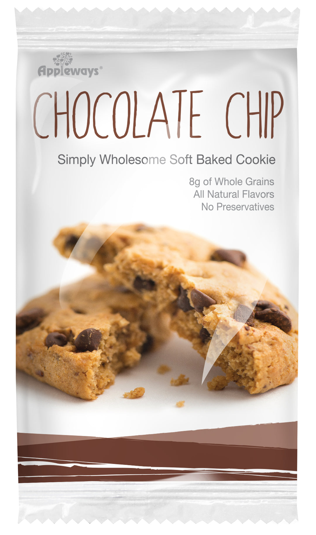 Appleways Individually Wrapped Whole Grain Chocolate Chip Cookie-1 Count-160/Case