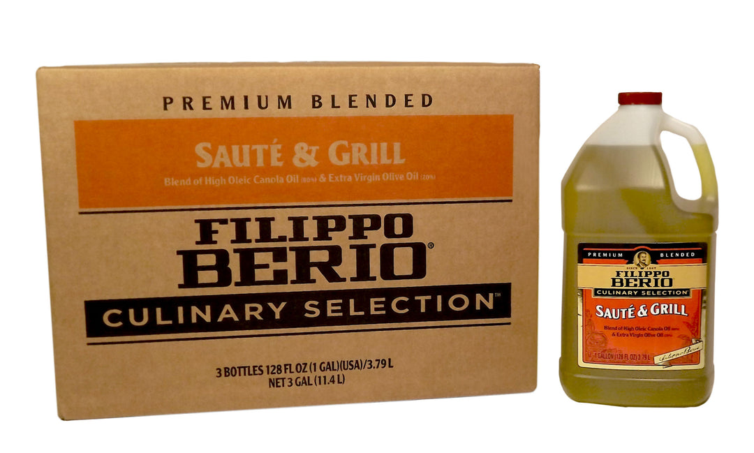 Filippo Berio Culinary Selection Saute & Grill Olive Oil Blend 80/20 Canola Extra Virgin Olive Oil-1 Gallon-3/Case