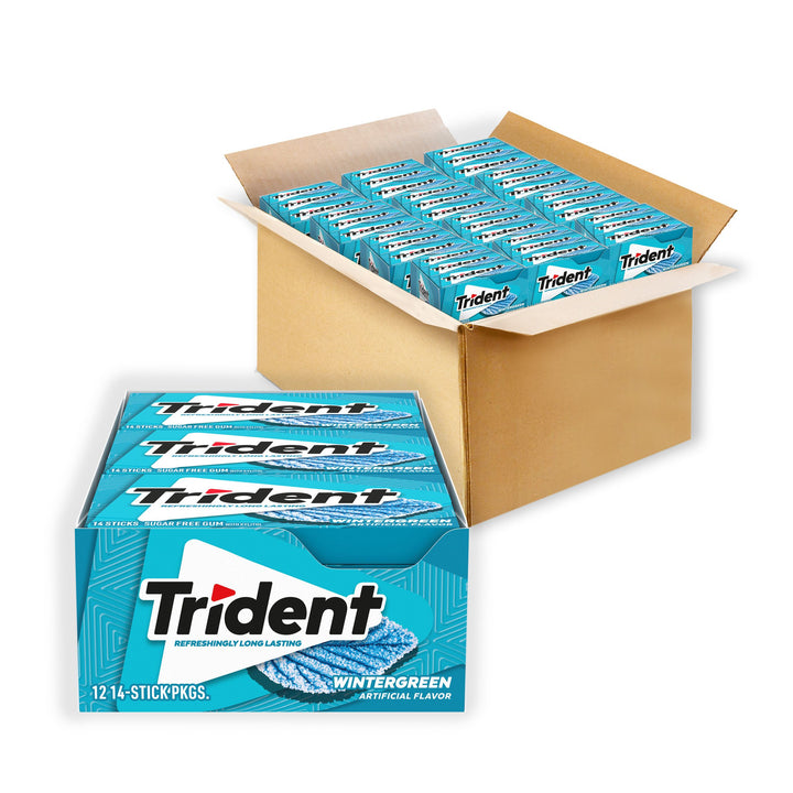 Trident Sugar Free-Wintergreen Gum-14 Count-12/Box-12/Case