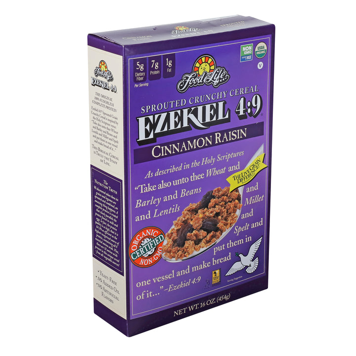 Food For Life Organic Ezekiel 4:9 Sprouted Whole Grain Cinnamon Raisin Cereal-16 oz.-6/Case