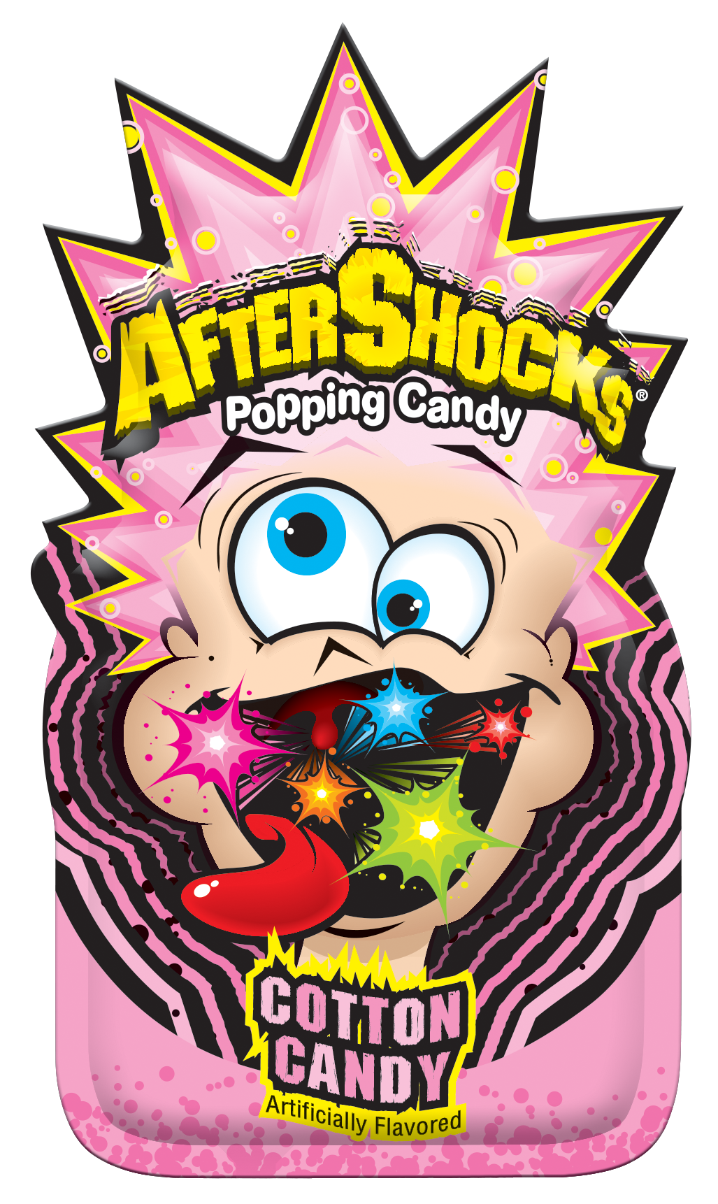 Aftershocks Popping Candy Cotton Candy-0.33 oz.-24/Box-8/Case