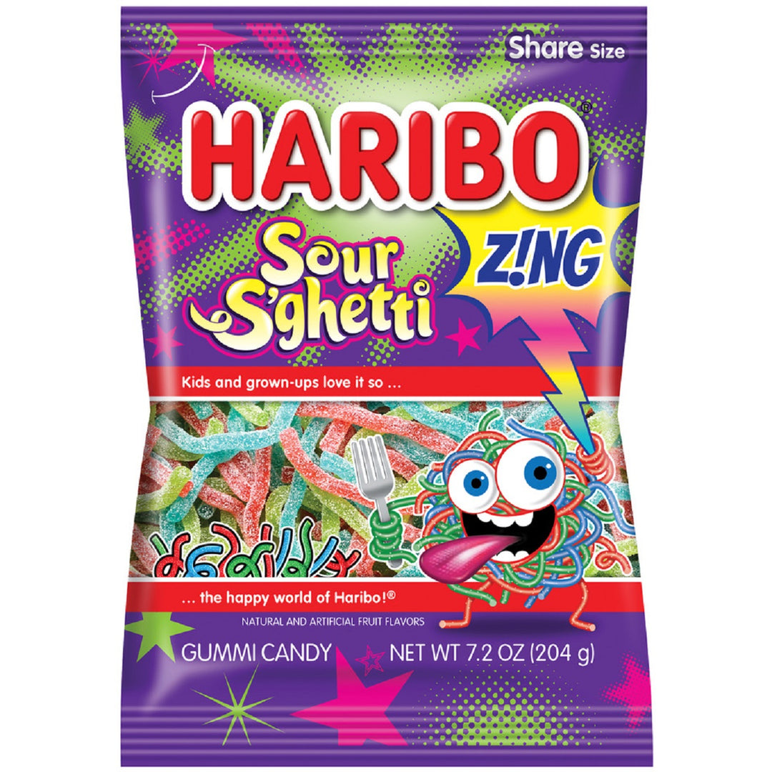 Haribo Sour Sghetti Caddy-7.2 oz.-8/Case