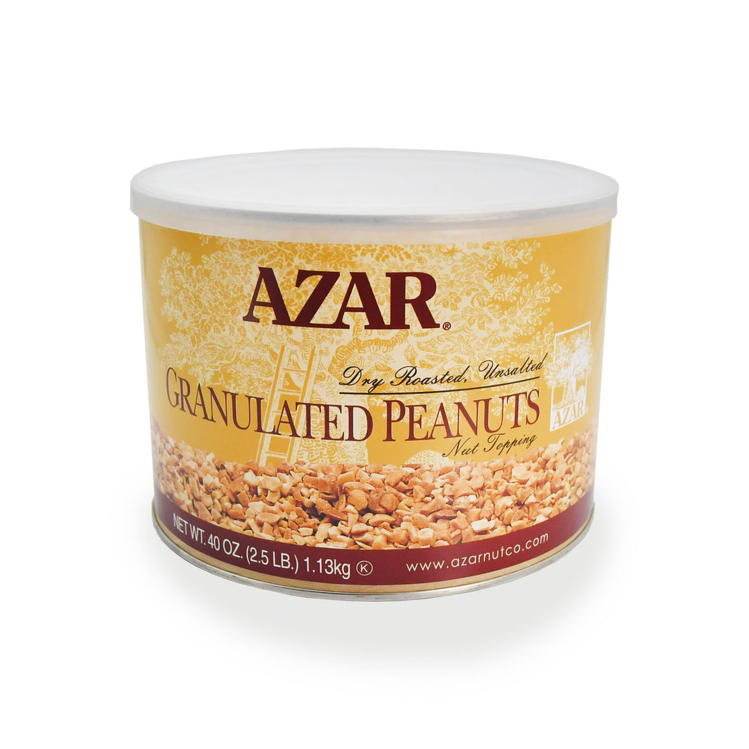 Azar Dry Roasted Unsalted Chopped Peanuts-2.5 lb.-6/Case