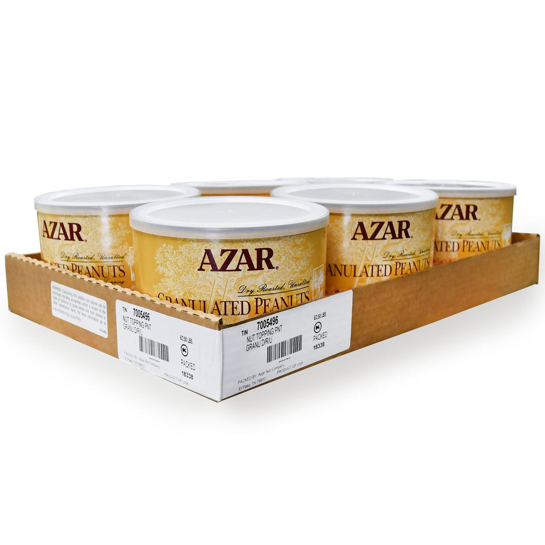 Azar Dry Roasted Unsalted Chopped Peanuts-2.5 lb.-6/Case