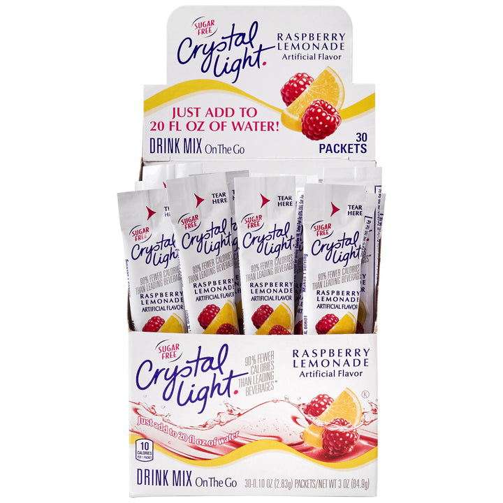 Crystal Light On The Go Raspberry Lemonade Beverage Mix-0.1 oz.-30/Box-4/Case