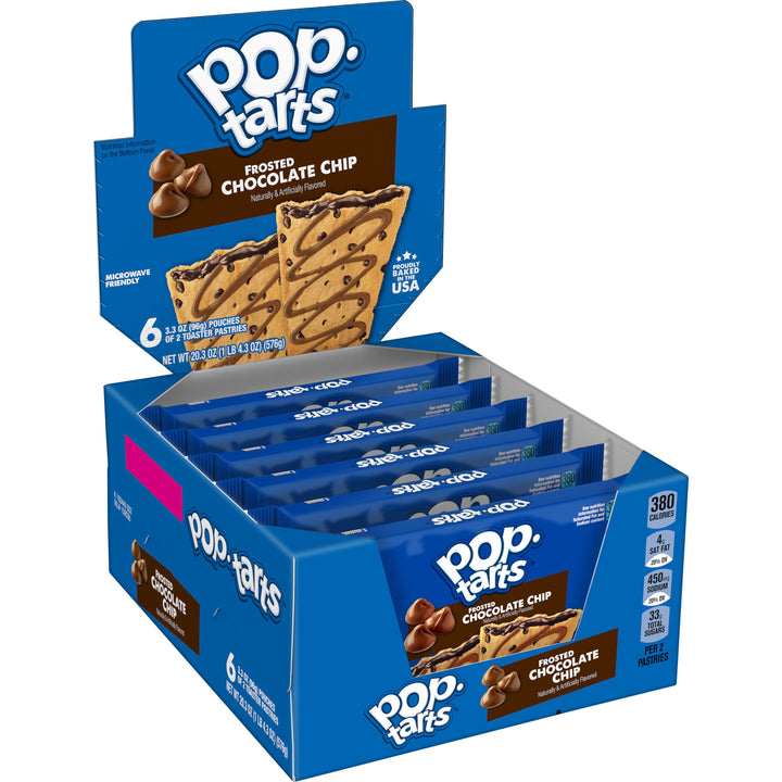 Kellogg's Pop-Tarts Frosted Open & Fold Display Chocolate Chip Pastry-3.3 oz.-6/Box-12/Case