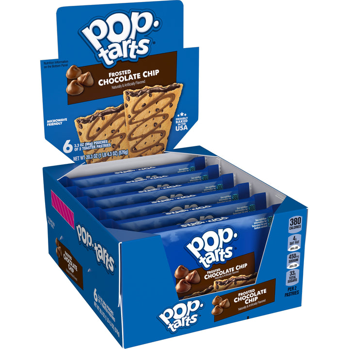 Kellogg's Pop-Tarts Frosted Open & Fold Display Chocolate Chip Pastry-3.3 oz.-6/Box-12/Case