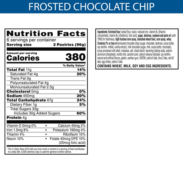 Kellogg's Pop-Tarts Frosted Open & Fold Display Chocolate Chip Pastry-3.3 oz.-6/Box-12/Case