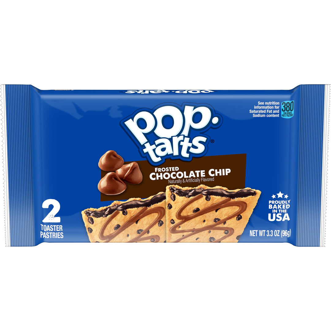 Kellogg's Pop-Tarts Frosted Open & Fold Display Chocolate Chip Pastry-3.3 oz.-6/Box-12/Case