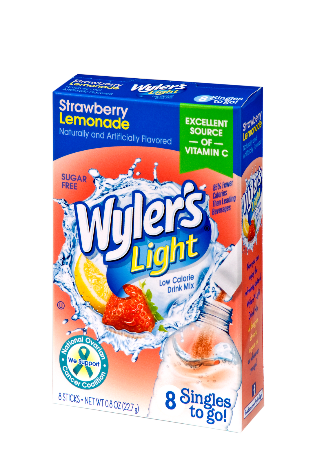 Wyler's Strawberry Lemonade Drink Mix Singles To Go-8 Count-12/Case