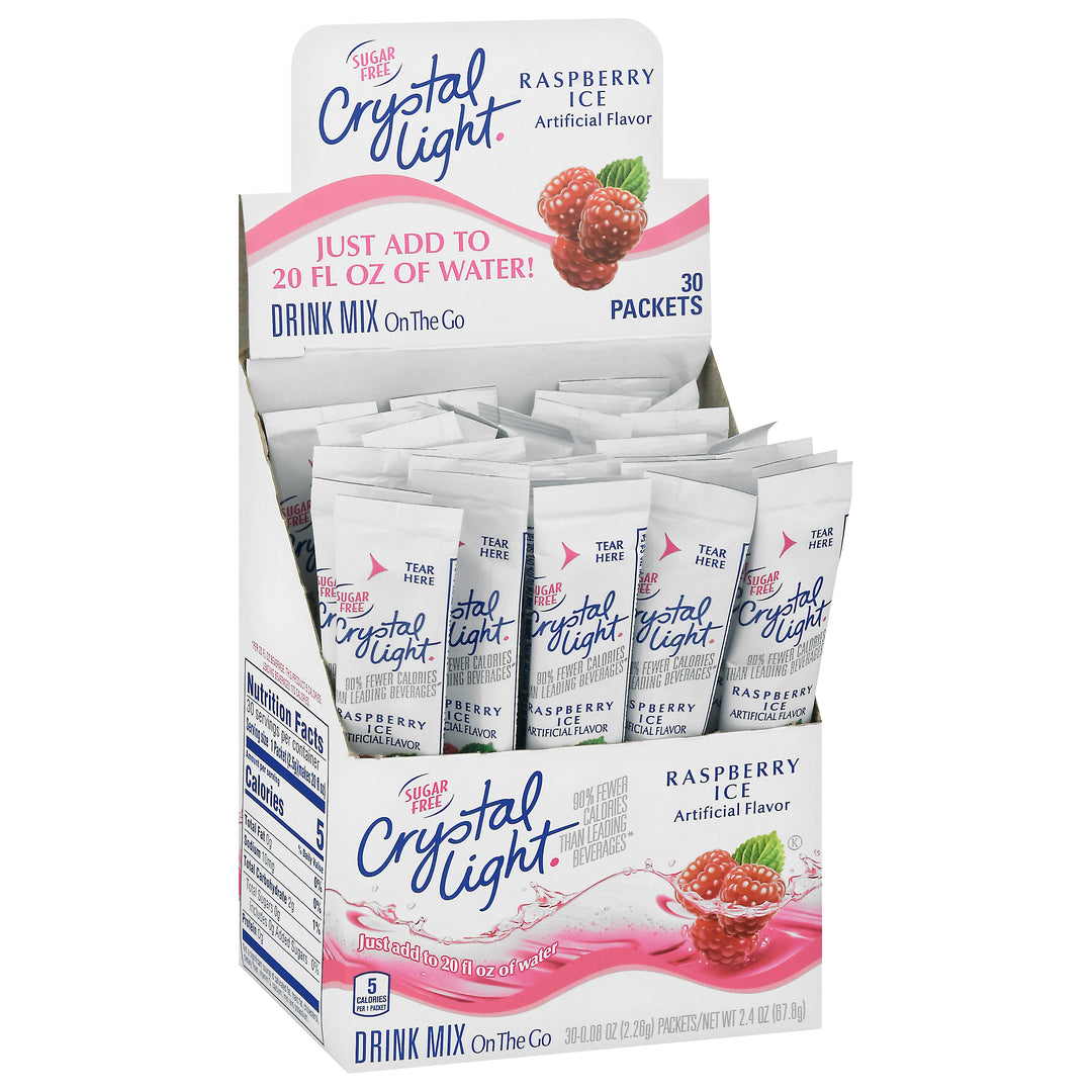 Crystal Light Sugar Free Raspberry  On The Go Drink Mix-0.08 oz.-30/Box-4/Case