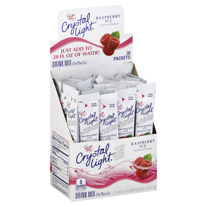 Crystal Light Sugar Free Raspberry  On The Go Drink Mix-0.08 oz.-30/Box-4/Case