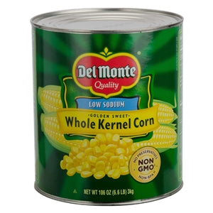 Del Monte Whole Kernel Corn Low Sodium-101 oz.-6/Case