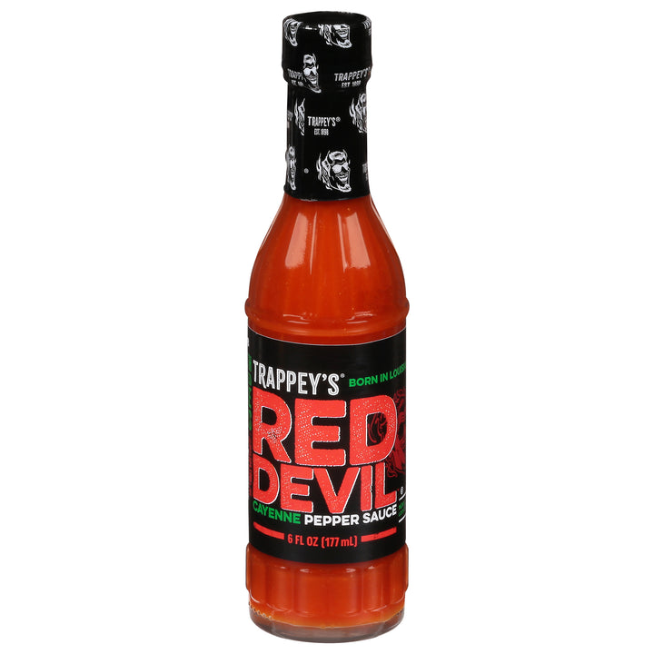 Trappey Red Devil Cayenne Pepper Hot Sauce Bottle-6 fl oz.-24/Case